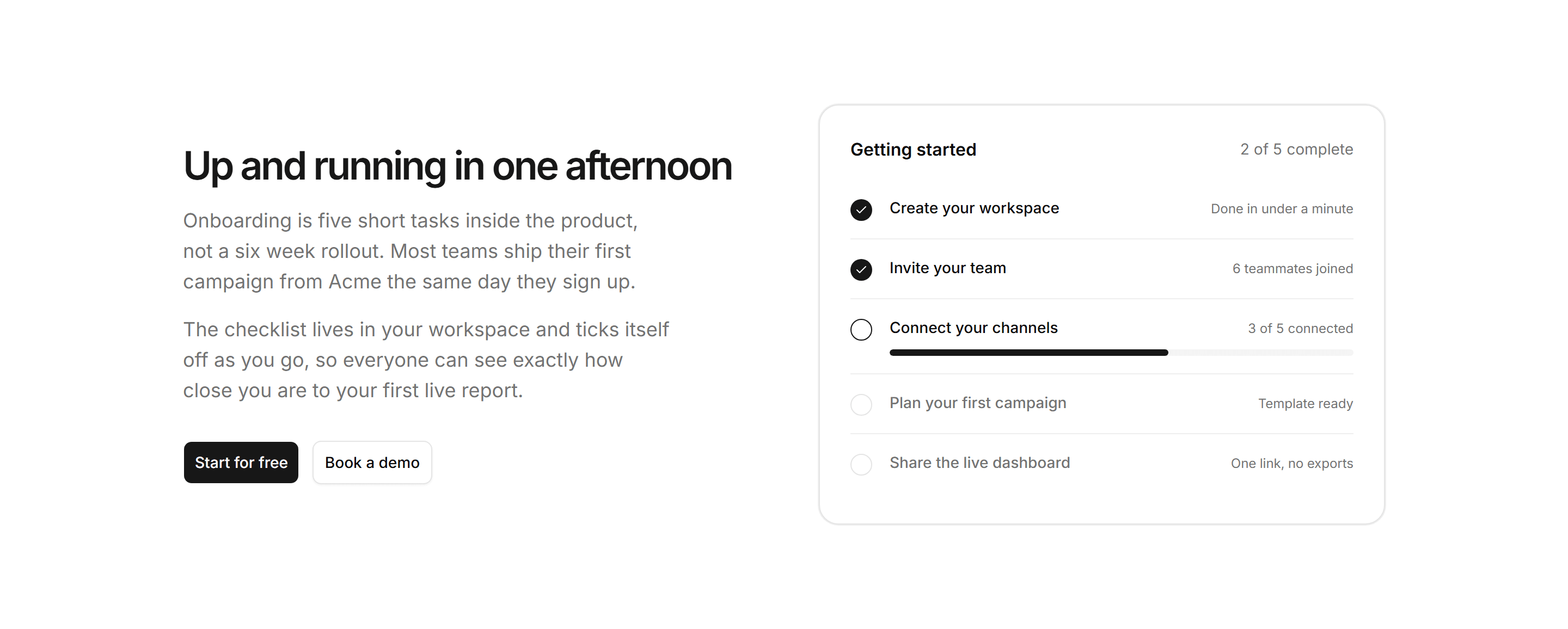 Marketing Pro How It Work: Onboarding Checklist