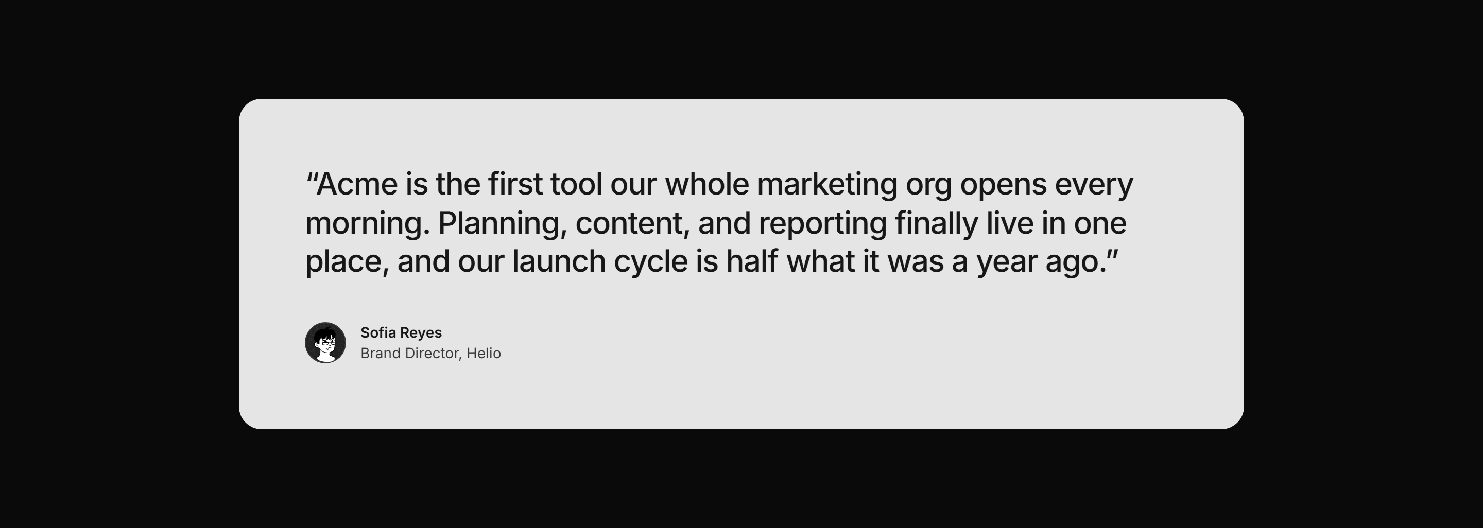 Marketing Pro Testimonial: Dark Panel Quote
