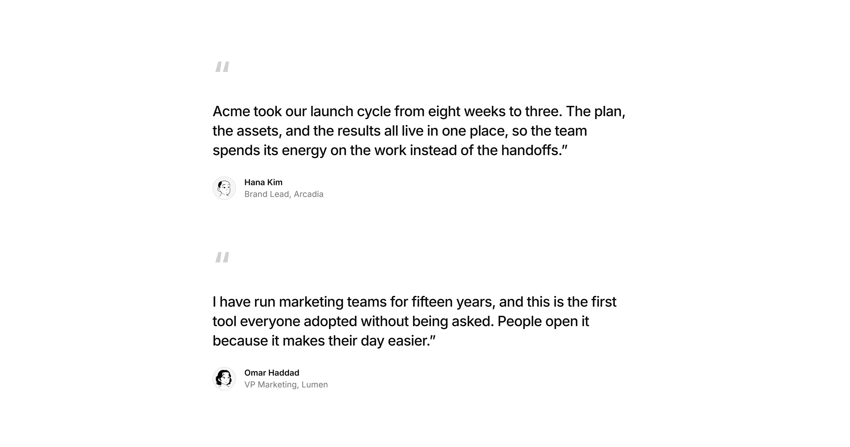 Marketing Pro Testimonial: Pull Quotes Stack