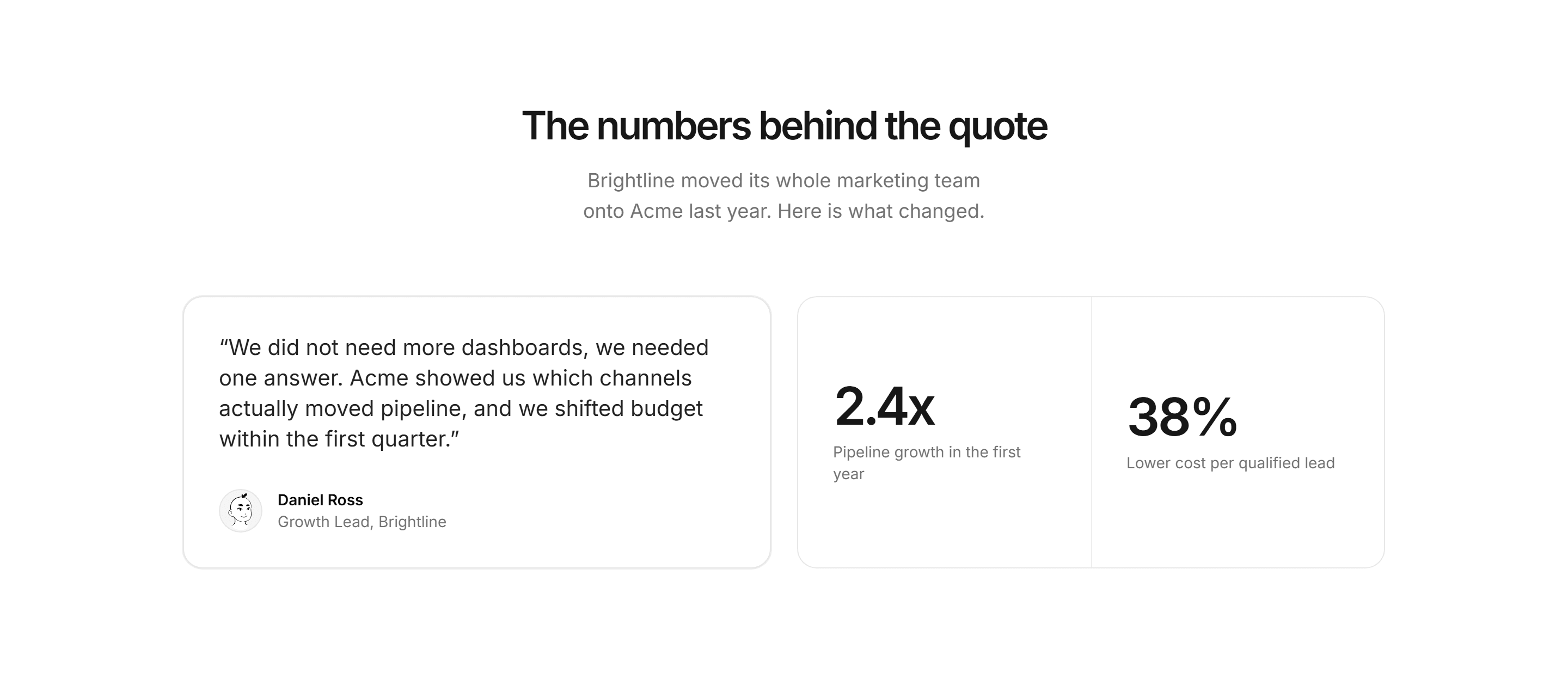 Marketing Pro Testimonial: Quote With Metrics