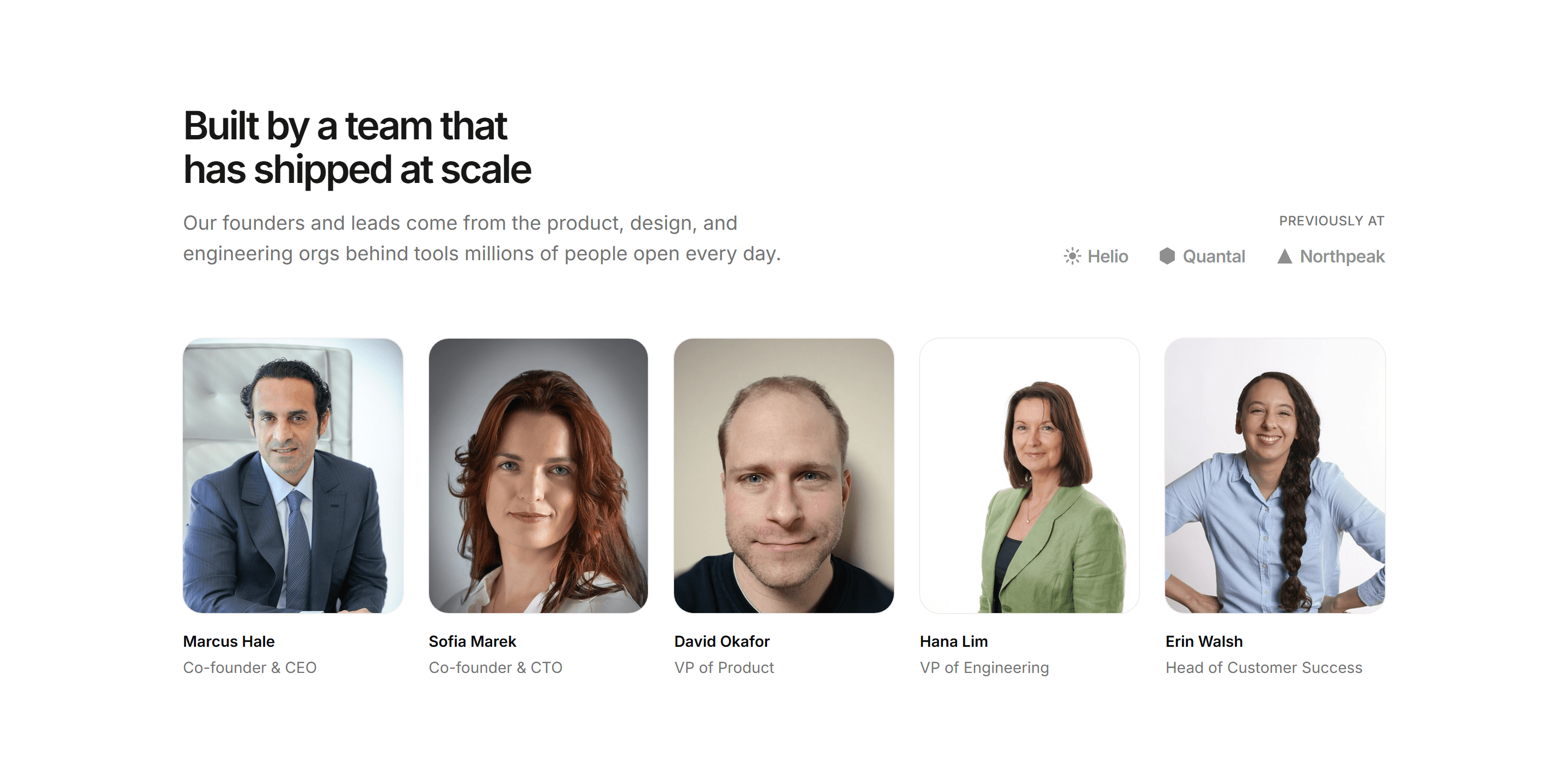 Modern SaaS About: Leadership Team