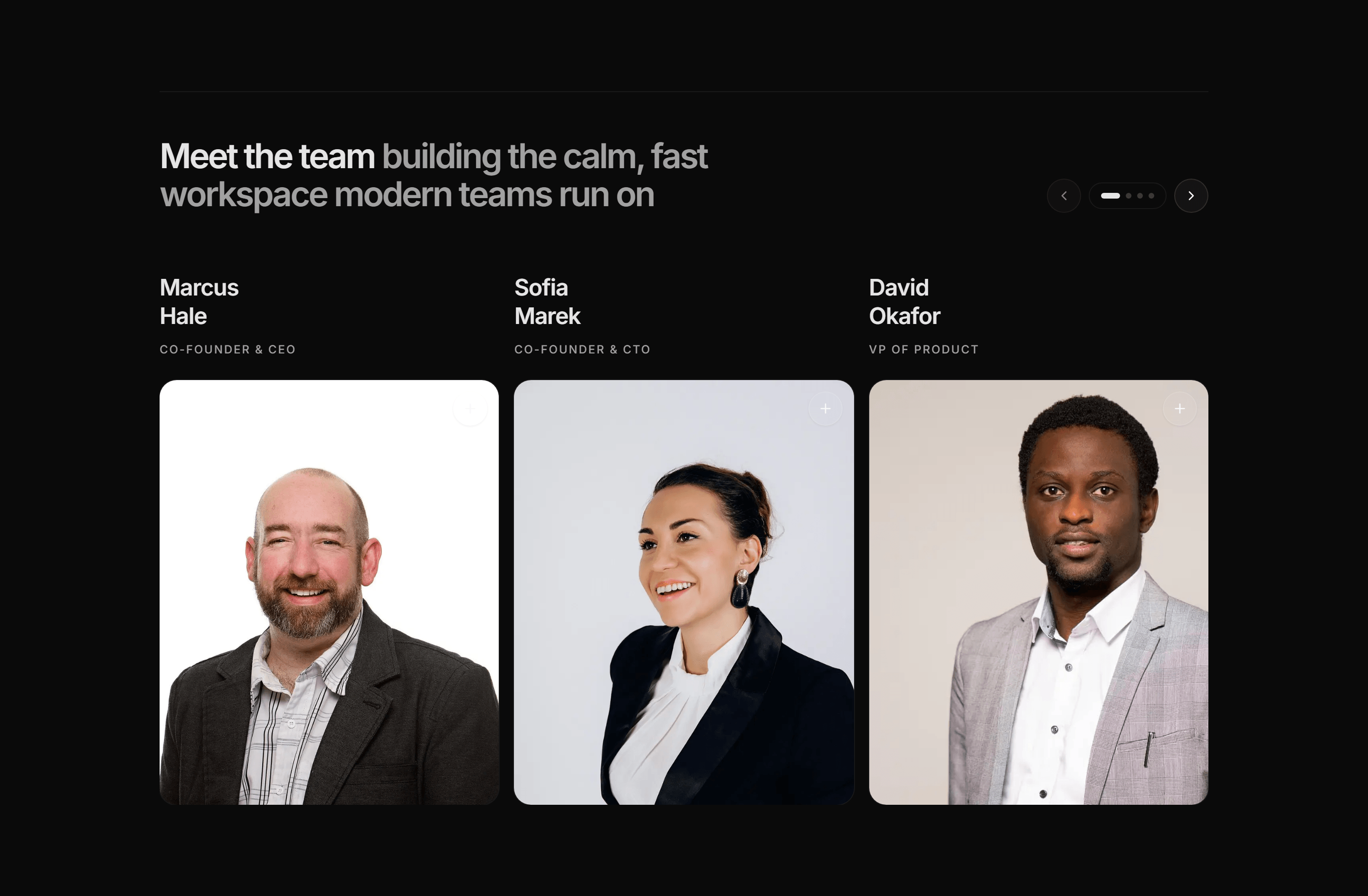 Modern SaaS About: Meet the Team