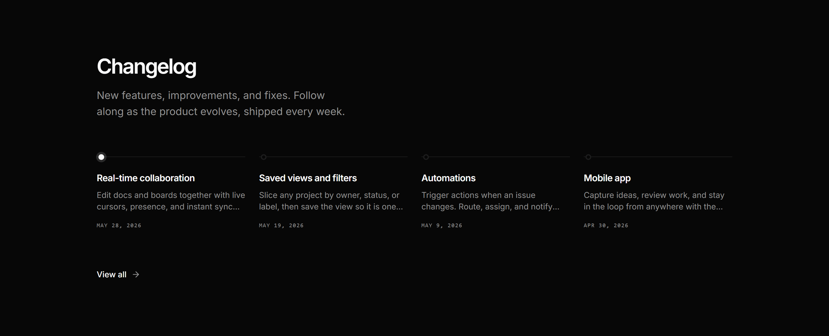 Changelogs block