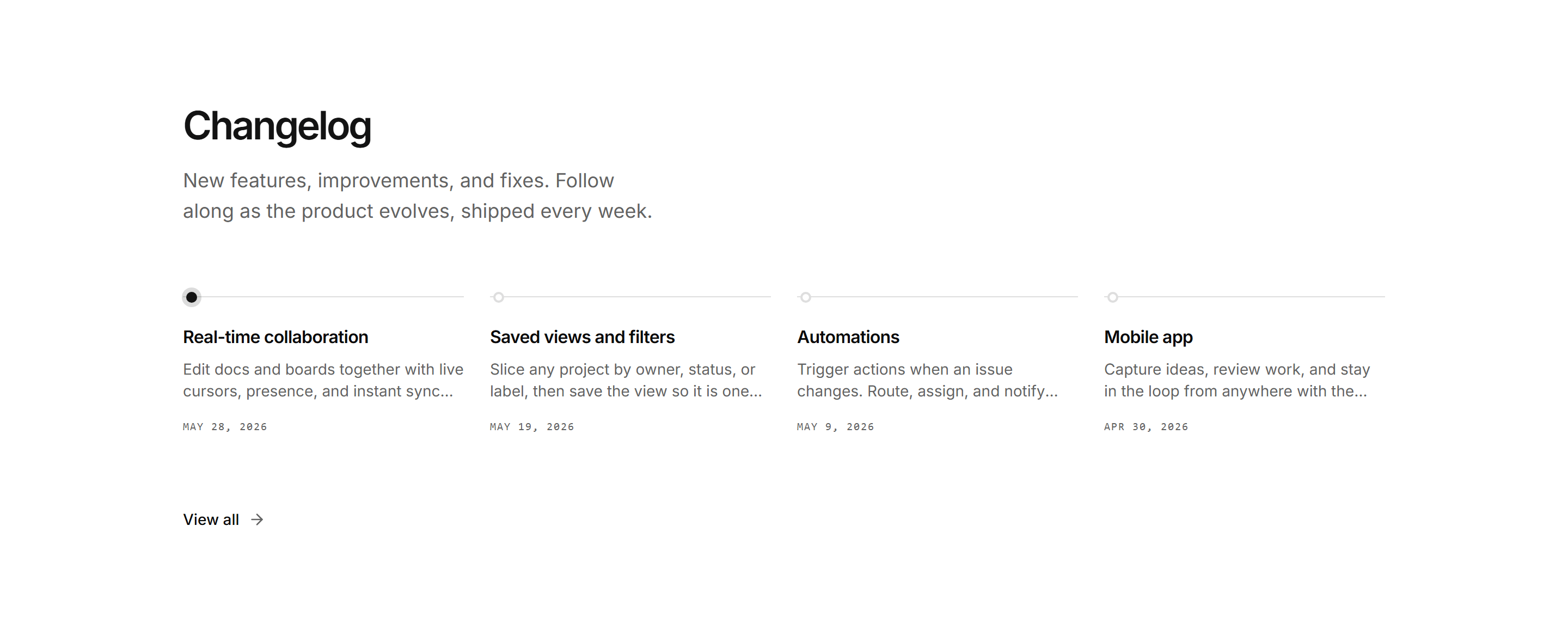 Changelogs block
