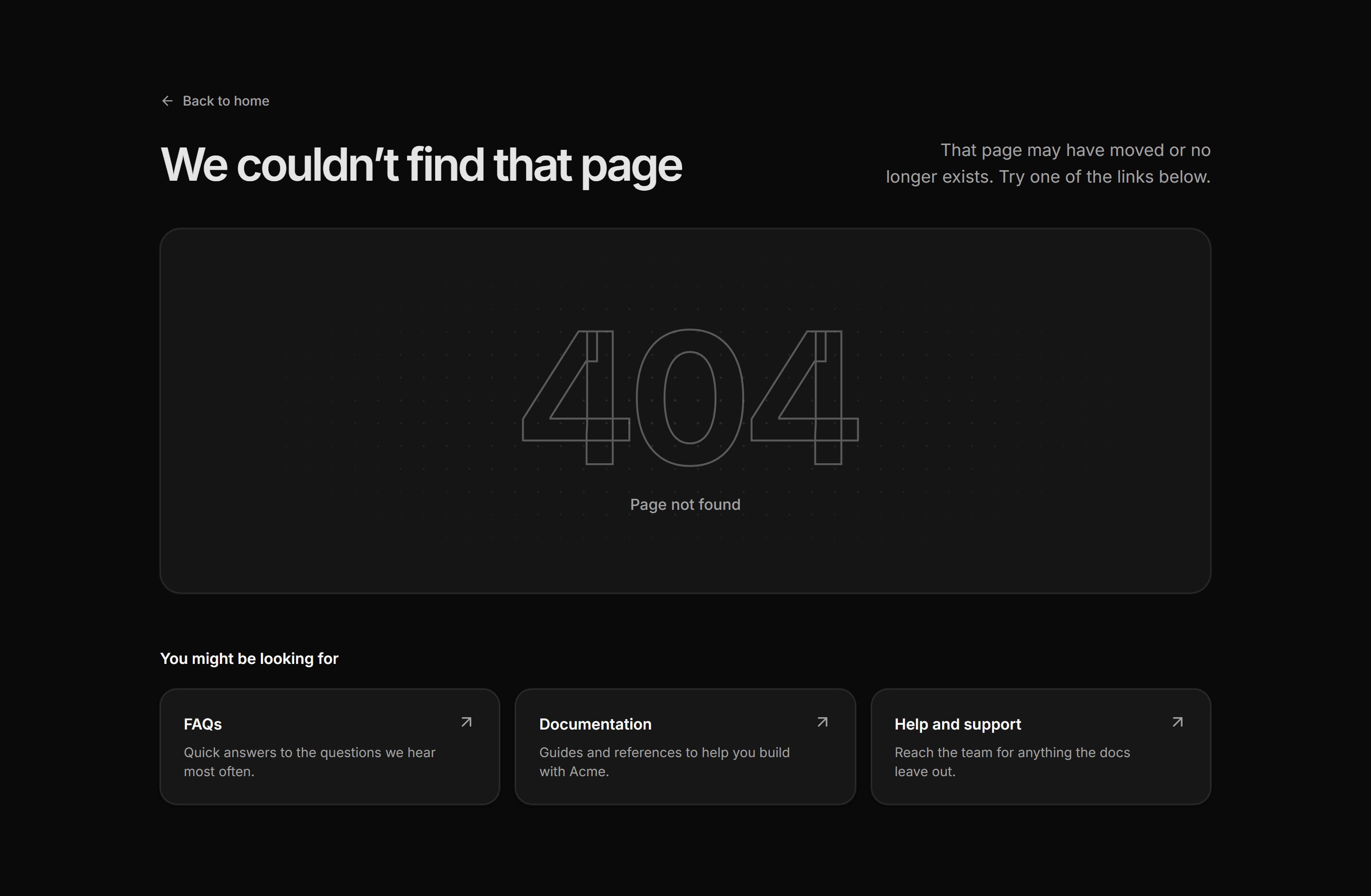 Modern SaaS Error Page: Split With Links