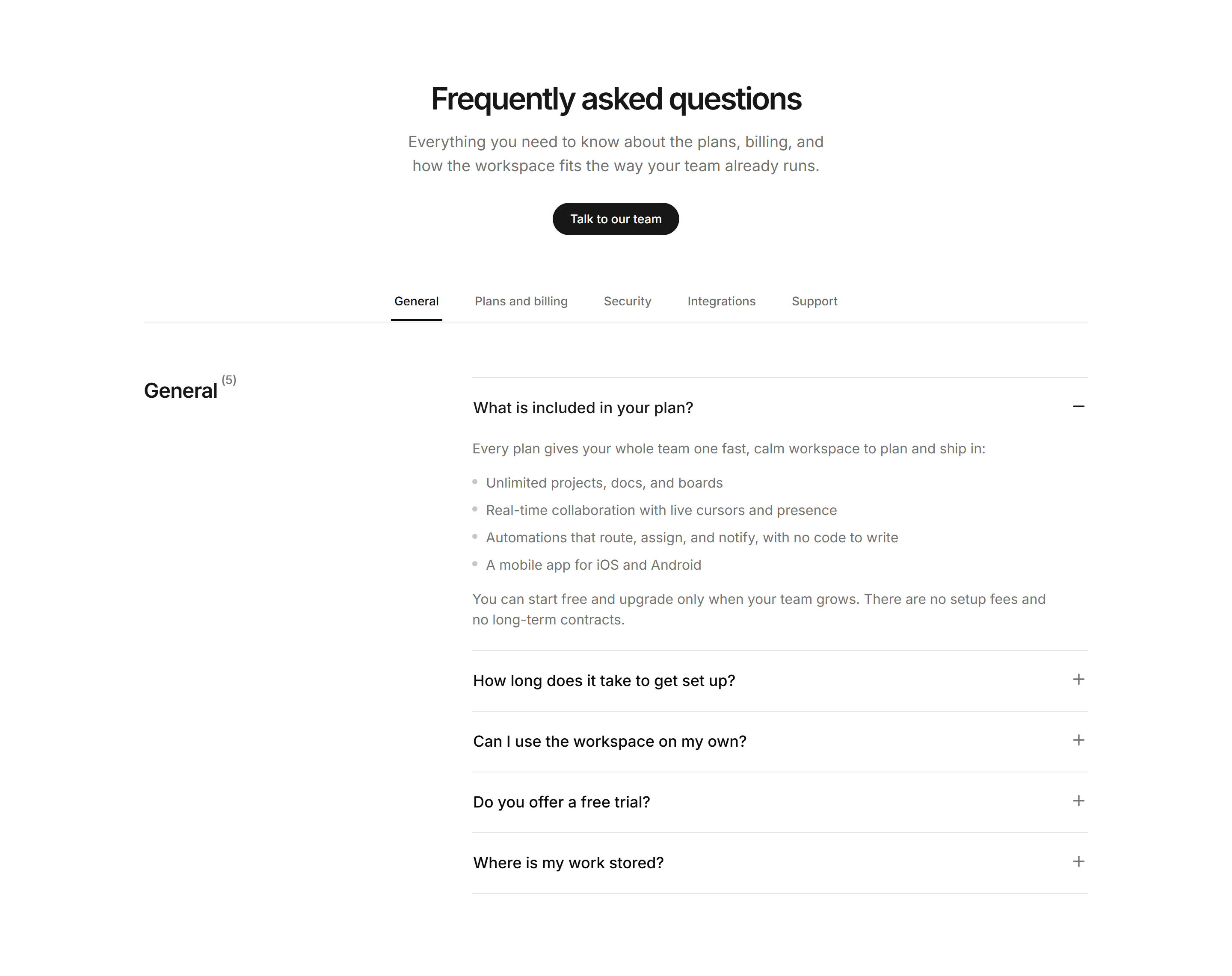 Modern SaaS FAQ: Tabbed Categories