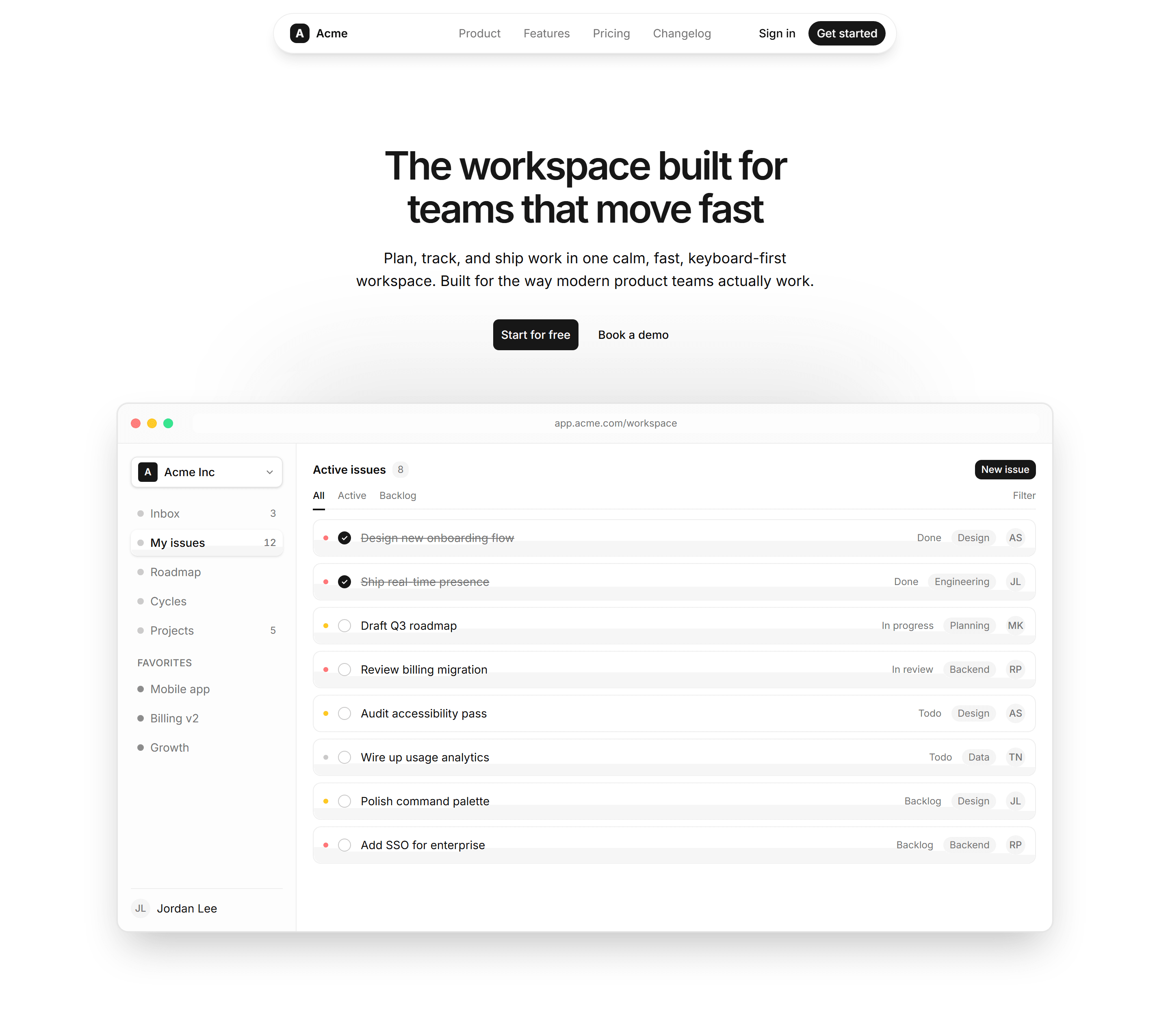 Modern SaaS Hero: Centered With Product Image