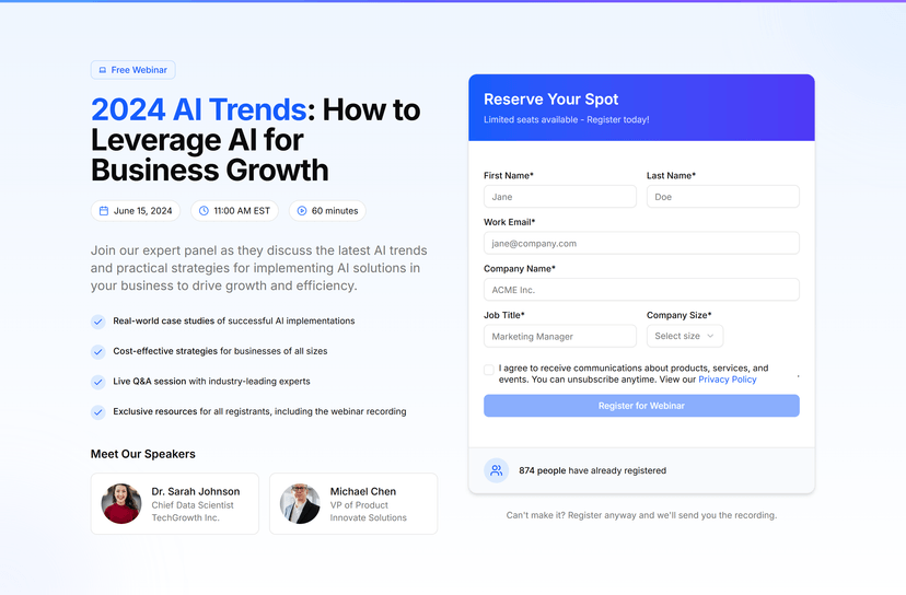 Webinar Registration Form